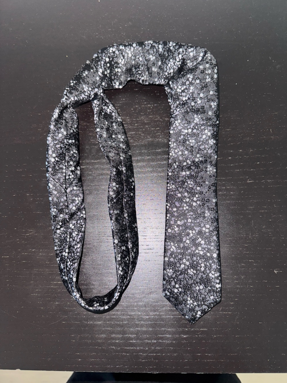 Express Black and White Slim Floral Tie
